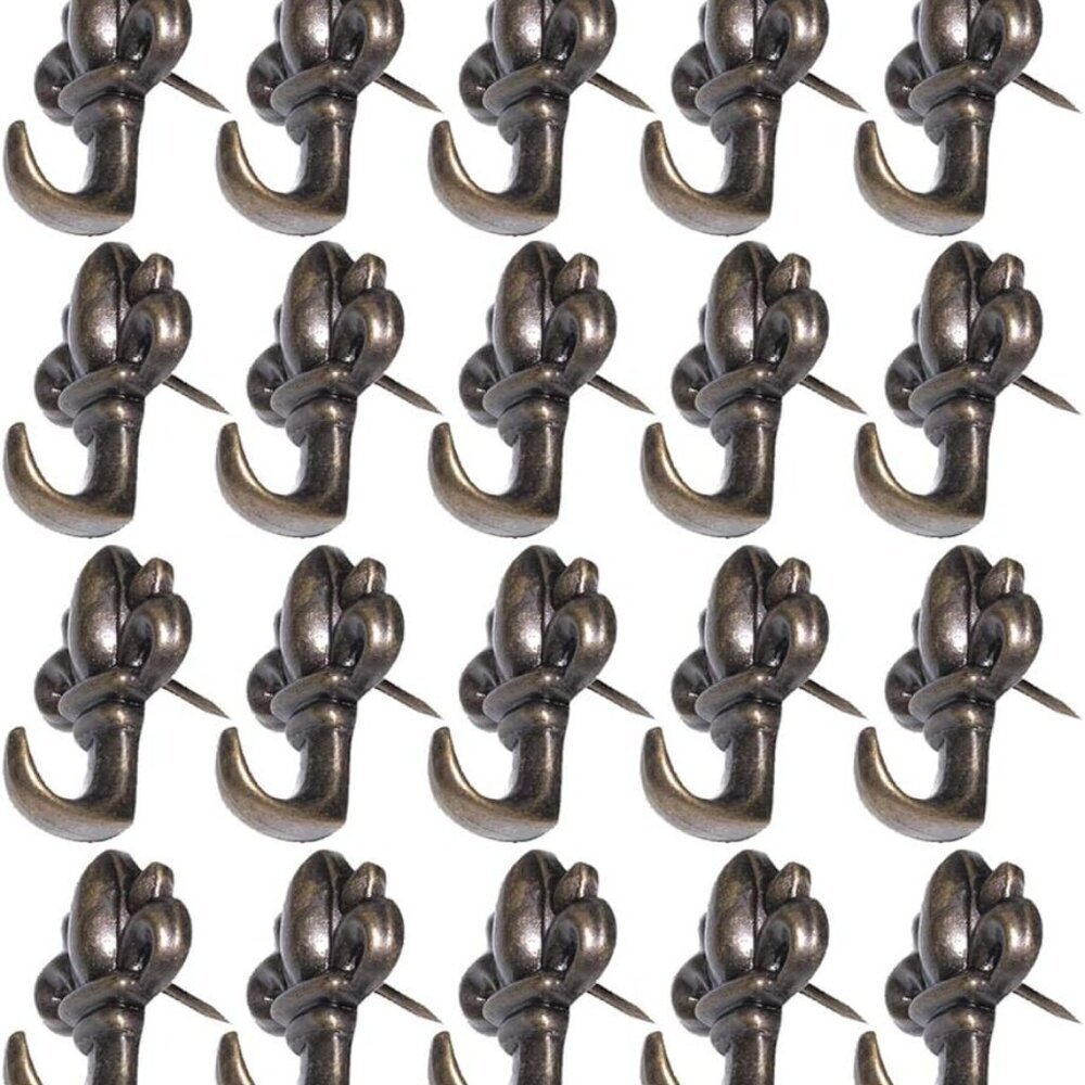 Pack of 20 Zinc Alloy Flower Shape Push Pin Hangers Hook Pin Wall Hooks Bronze